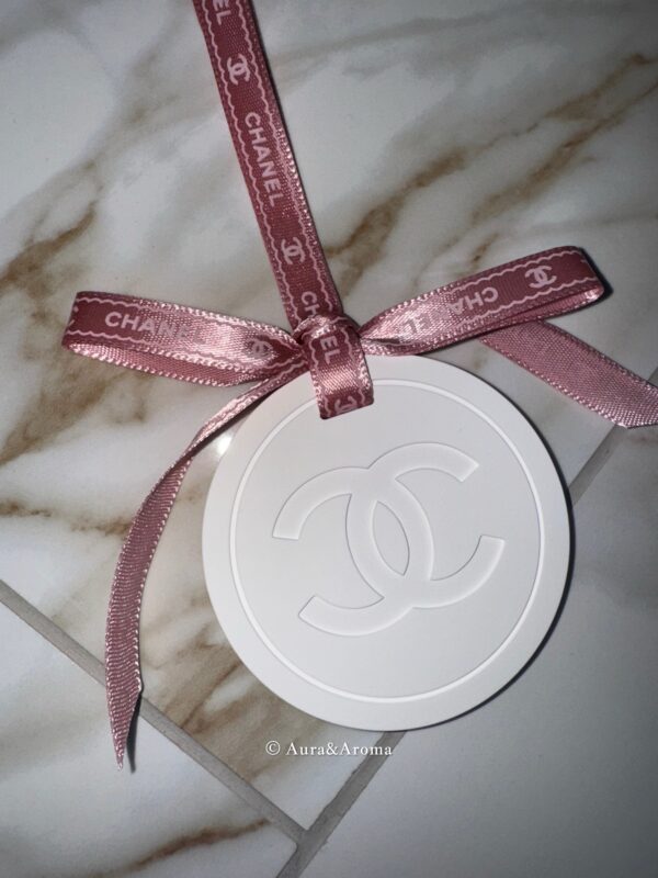 Chanel inspired car and home hanging air freshener perfect gift present anniversary and birthday - chanel pink ribbon - Image 4