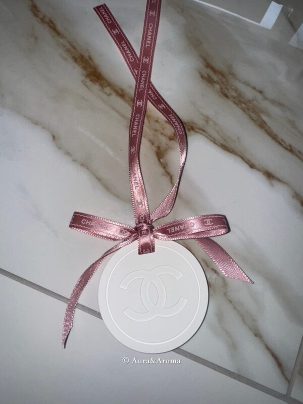 Chanel inspired car and home hanging air freshener perfect gift present anniversary and birthday - chanel pink ribbon - Image 3