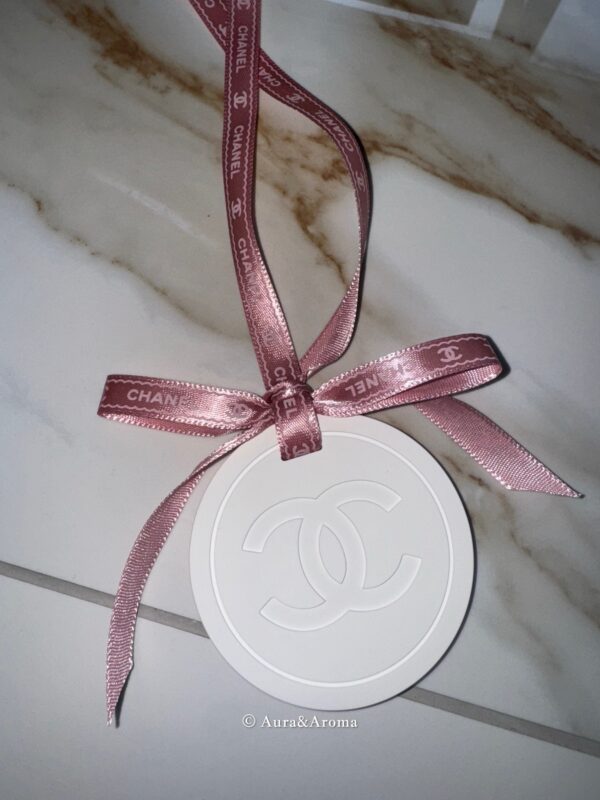 Chanel inspired car and home hanging air freshener perfect gift present anniversary and birthday - chanel pink ribbon - Image 2