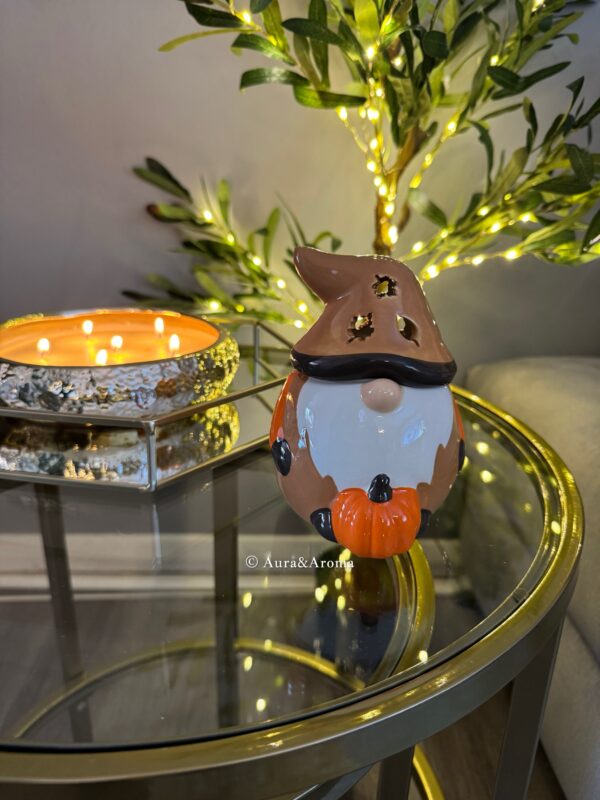 Autumn Gnome Wax Burner – Cozy Ceramic Pumpkin Candle & Wax Melt Warmer | Fall Home Décor, Halloween Accent, and Aromatherapy Gift Idea 🎃🕯️ - Image 2