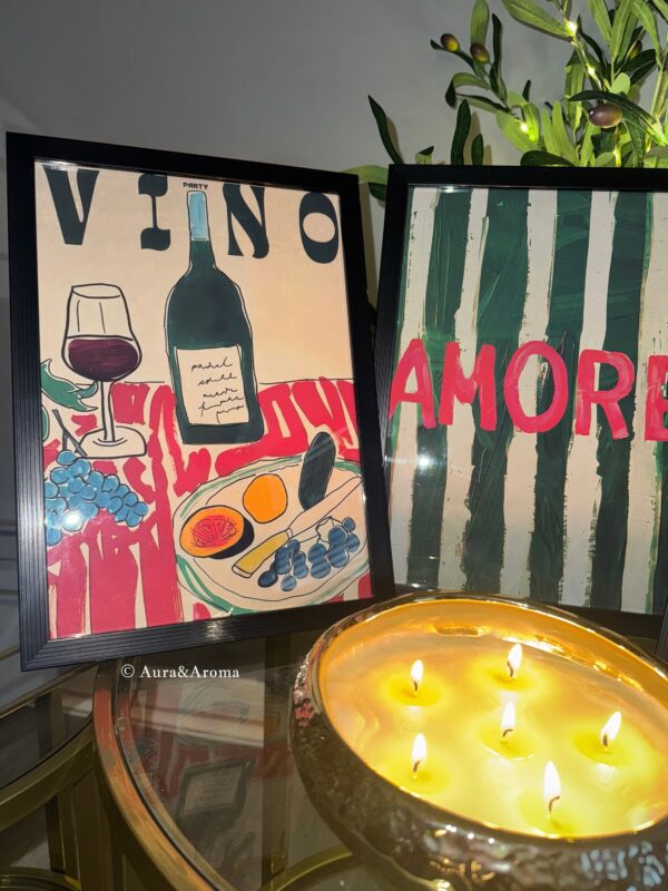 Italian inspired framed wall art set size A4 perfect gift house present Christmas birthday - Image 4