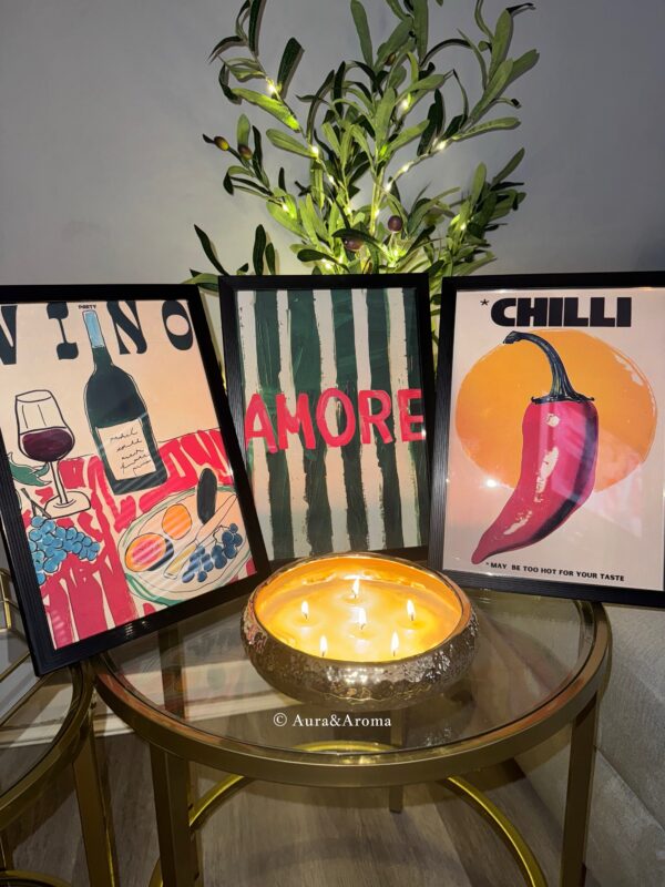 Italian inspired framed wall art set size A4 perfect gift house present Christmas birthday - Image 3