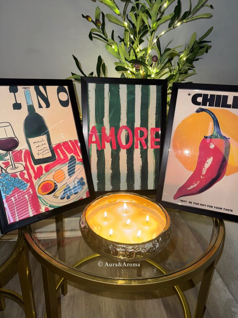 Italian inspired framed wall art set size A4 perfect gift house present Christmas birthday