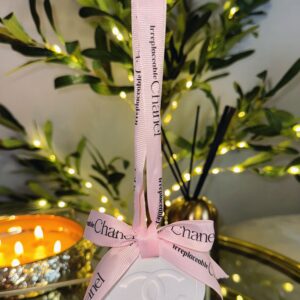 Chanel inspired car and home hanging air freshener perfect gift present anniversary and birthday - pink ribbon