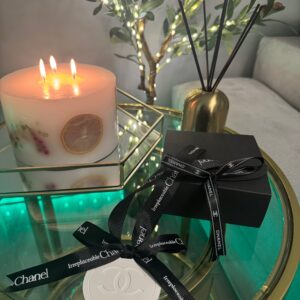 Chanel inspired car and home hanging air freshener perfect gift present anniversary and birthday - black ribbon
